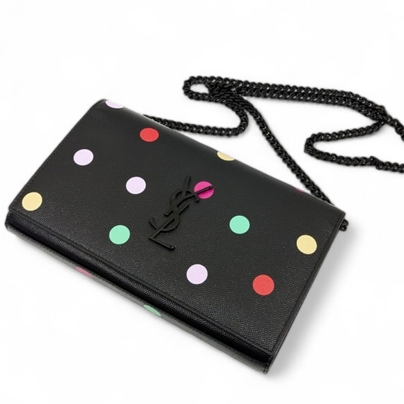 ✨️Authentic saint laurent multicolor Polka Dot Wallet on chain - Picture 10 of 15